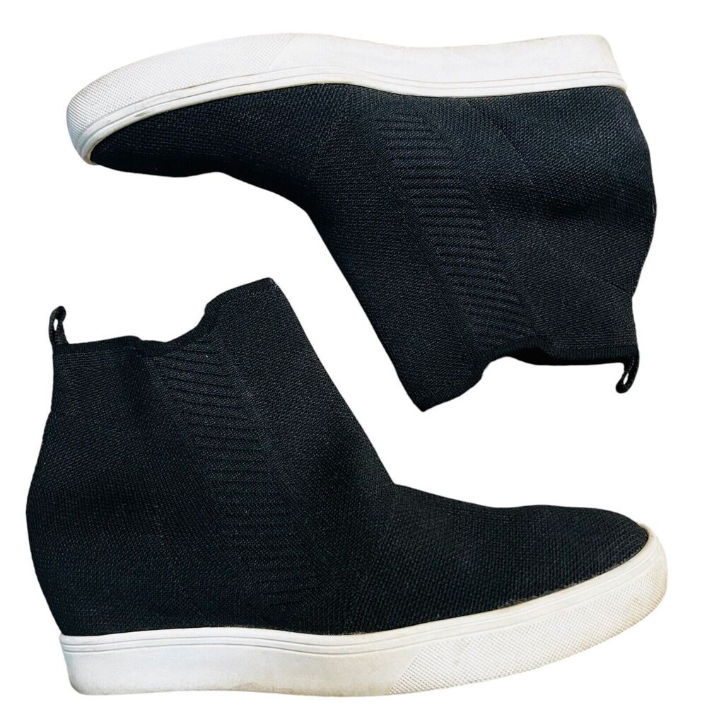 MIA Khloey Wedge Sneaker Women’s Size 9.5 M Black Pull On Knit Sock Comfort